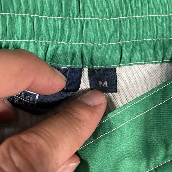 Vintage Polo Ralph Lauren Board Shorts Mens Medium Spellout Graffiti Baggy Fit - Picture 4 of 9